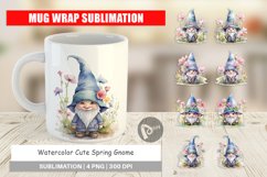 Mug Wrap Design Watercolor Spring Gnome Product Image 1