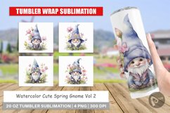 Tumbler Wrap Watercolor Spring Gnome Product Image 1