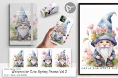 Digital Paper Watercolor Spring Gnome Product Image 1