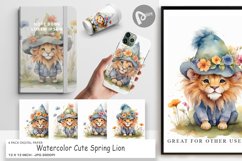 Digital Paper Watercolor Spring Lion Product Image 1