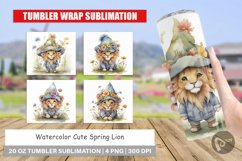 Tumbler Wrap Watercolor Spring Lion Product Image 1