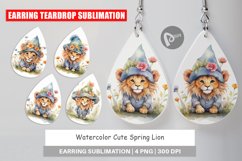 Earring Teardrop Watercolor Spring Lion Product Image 1