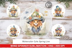 Wind Spinner Watercolor Spring Lion Product Image 1