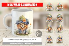 Mug Wrap Design Watercolor Spring Lion Product Image 1