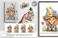 Digital Paper Watercolor Spring Lion Product Image 1