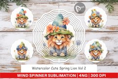 Wind Spinner Watercolor Spring Lion Product Image 1
