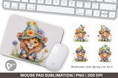Mouse Pad Watercolor Spring Lion Product Image 1