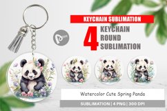 Keychain Watercolor Spring Panda Product Image 1