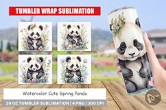 Tumbler Wrap Watercolor Spring Panda Product Image 1
