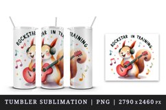 Watercolor cute squirrel play guitar music notes Rockstar in training quote print tumbler skinny mug wrap clipart t-shirt sublimation printable design