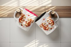 Watercolor cute squirrels exchanging acorns heart Love Valentine Day print 20 oz tumbler skinny mug wrap clipart t-shirt sublimation printable design