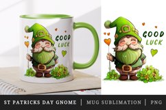 St Patricks Day Gnome mug, cup wrap sublimation design png Product Image 1