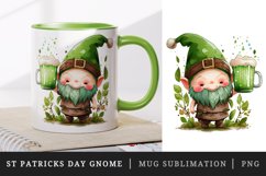 St Patricks Day Gnome mug, cup wrap sublimation design png Product Image 1