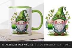 St Patricks Day Gnome mug, cup wrap sublimation design png Product Image 1