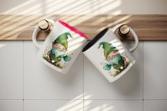 St Patricks Day Gnome mug, cup wrap sublimation design png Product Image 5