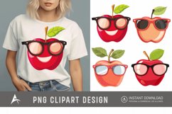 Watercolor Cute summer sunglass apple Clipart Product Image 1