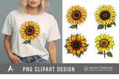 Watercolor Cute Sunflower Clipart Product Image 1