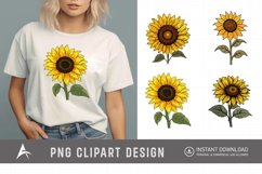 Watercolor Cute Sunflower Clipart Product Image 1