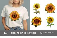Watercolor Cute Sunflower Clipart Product Image 1