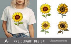 Watercolor Cute Sunflower Clipart Product Image 1