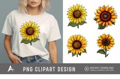 Watercolor Cute Sunflower Clipart Product Image 1