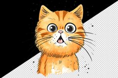Watercolor cute surprised cat shocked kitty kitten animal funny pet print 20 oz tumbler skinny mug wrap clipart t-shirt sublimation printable design