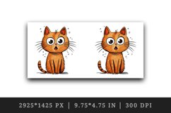 Watercolor cute surprised cat shocked kitty kitten animal funny pet print 20 oz tumbler skinny mug wrap clipart t-shirt sublimation printable design