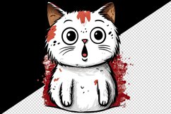 Watercolor cute surprised cat shocked kitty kitten animal funny pet print 20 oz tumbler skinny mug wrap clipart t-shirt sublimation printable design