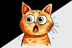 Watercolor cute surprised cat shocked kitty kitten animal funny pet print 20 oz tumbler skinny mug wrap clipart t-shirt sublimation printable design