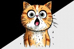 Watercolor cute surprised cat shocked kitty kitten animal funny pet print 20 oz tumbler skinny mug wrap clipart t-shirt sublimation printable design