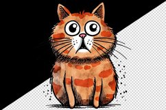 Watercolor cute surprised cat shocked kitty kitten animal funny pet print 20 oz tumbler skinny mug wrap clipart t-shirt sublimation printable design