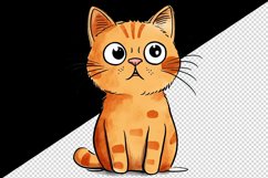 Watercolor cute surprised cat shocked kitty kitten animal funny pet print 20 oz tumbler skinny mug wrap clipart t-shirt sublimation printable design