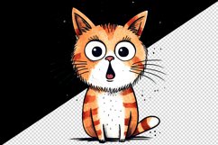 Watercolor cute surprised cat shocked kitty kitten animal funny pet print 20 oz tumbler skinny mug wrap clipart t-shirt sublimation printable design