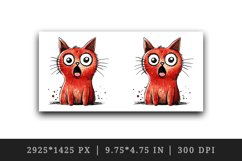 Watercolor cute surprised cat shocked kitty kitten animal funny pet print 20 oz tumbler skinny mug wrap clipart t-shirt sublimation printable design