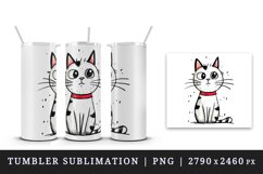 Watercolor cute surprised cat shocked kitty kitten animal funny pet print 20 oz tumbler skinny mug wrap clipart t-shirt sublimation printable design