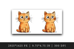 Watercolor cute surprised cat shocked kitty kitten animal funny pet print 20 oz tumbler skinny mug wrap clipart t-shirt sublimation printable design