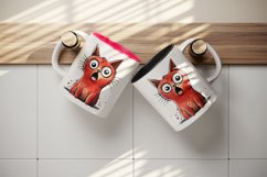 Watercolor cute surprised cat shocked kitty kitten animal funny pet print 20 oz tumbler skinny mug wrap clipart t-shirt sublimation printable design