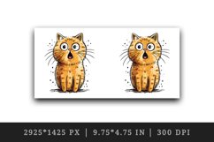 Watercolor cute surprised cat shocked kitty kitten animal funny pet print 20 oz tumbler skinny mug wrap clipart t-shirt sublimation printable design