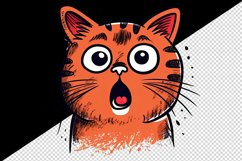 Watercolor cute surprised cat shocked kitty kitten animal funny pet print 20 oz tumbler skinny mug wrap clipart t-shirt sublimation printable design