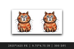 Watercolor cute surprised cat shocked kitty kitten animal funny pet print 20 oz tumbler skinny mug wrap clipart t-shirt sublimation printable design
