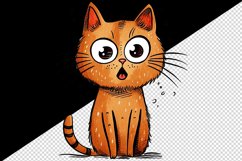 Watercolor cute surprised cat shocked kitty kitten animal funny pet print 20 oz tumbler skinny mug wrap clipart t-shirt sublimation printable design