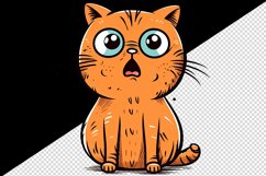 Watercolor cute surprised cat shocked kitty kitten animal funny pet print 20 oz tumbler skinny mug wrap clipart t-shirt sublimation printable design