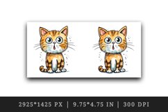 Watercolor cute surprised cat shocked kitty kitten animal funny pet print 20 oz tumbler skinny mug wrap clipart t-shirt sublimation printable design