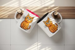 Watercolor cute surprised cat shocked kitty kitten animal funny pet print 20 oz tumbler skinny mug wrap clipart t-shirt sublimation printable design