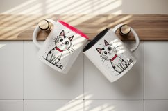 Watercolor cute surprised cat shocked kitty kitten animal funny pet print 20 oz tumbler skinny mug wrap clipart t-shirt sublimation printable design