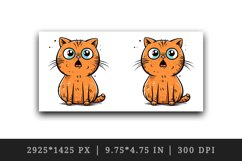 Watercolor cute surprised cat shocked kitty kitten animal funny pet print 20 oz tumbler skinny mug wrap clipart t-shirt sublimation printable design