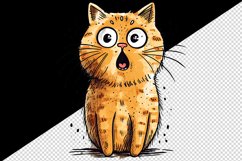 Watercolor cute surprised cat shocked kitty kitten animal funny pet print 20 oz tumbler skinny mug wrap clipart t-shirt sublimation printable design