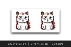 Watercolor cute surprised cat shocked kitty kitten animal funny pet print 20 oz tumbler skinny mug wrap clipart t-shirt sublimation printable design