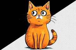 Watercolor cute surprised cat shocked kitty kitten animal funny pet print 20 oz tumbler skinny mug wrap clipart t-shirt sublimation printable design