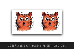 Watercolor cute surprised cat shocked kitty kitten animal funny pet print 20 oz tumbler skinny mug wrap clipart t-shirt sublimation printable design